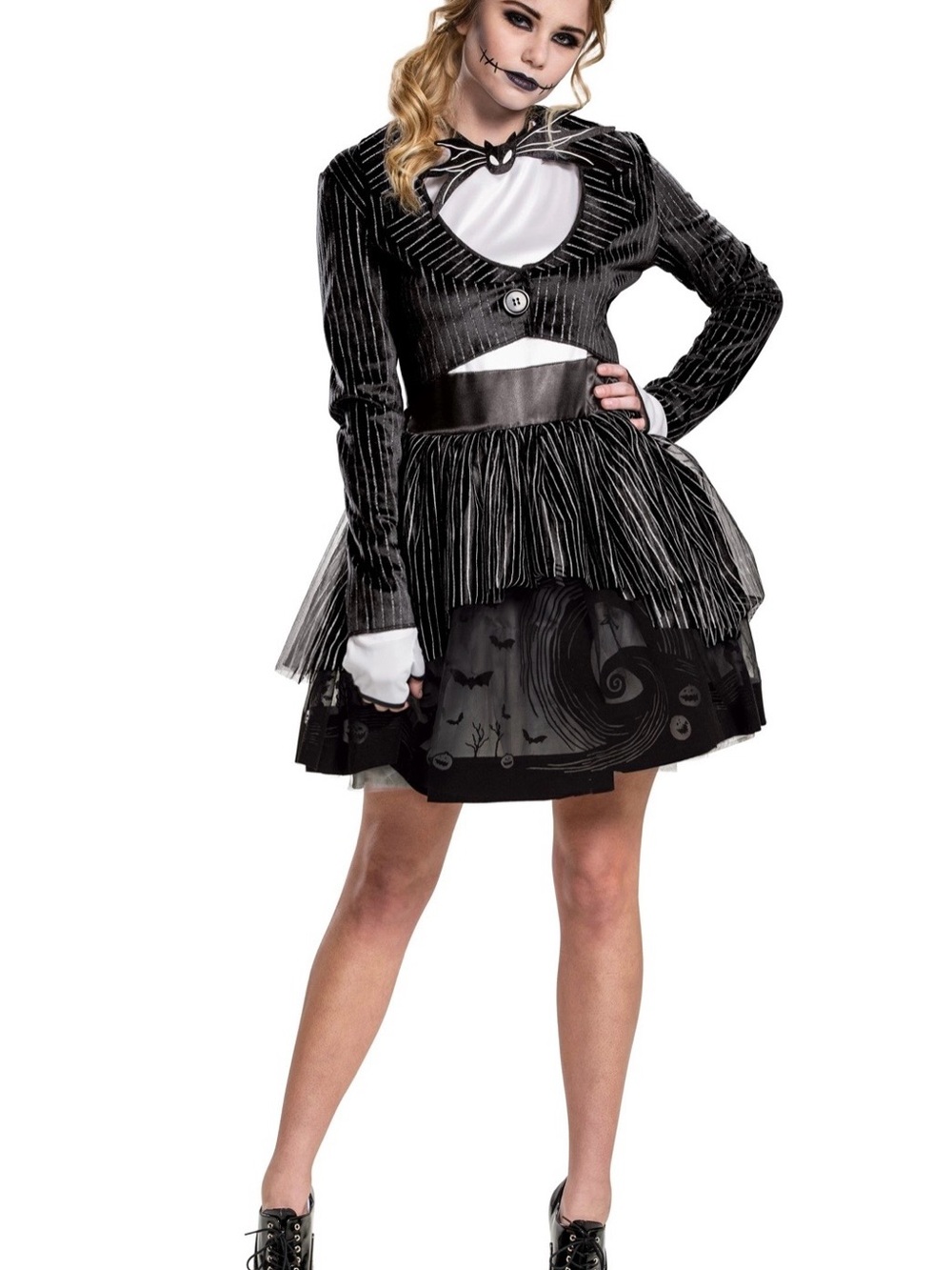 Nightmare Before Christmas Jack Skellington 2 Piece Dress Costume Medium